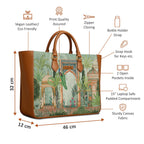 The Purple Tree Women's Office Essential Bag | Vegan Leather Handbag with Laptop Compartment | Spacious Office Bag | Designer Work Tote for Travel, College & Daily Use (Royal Courtyard)
