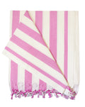 Arvore Bunkaar Pure Handloom 100% Soft Desi Bamboo Viscose Soft Bhagalpuri Andi Chadar/Summer Blanket/Khes/Top Sheet/AC Blanket/Odhne wali Chadar (Pink White, Striped, 1, Bhagalpuri Chadar) Kafalo
