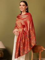 Pashmoda Women Silsila Zari Kaani Fine Wool Shawl (Size: 40x80in, 101x203cm) ZSS03