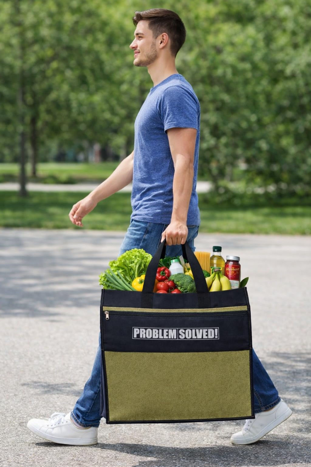 Canvas Shopping Bag Big Heavy Duty Large Eco Cotton Cloth Grocery Shopping Bag for Men Ladies Vegetable Milk Fruits with Hand Carry Handle Lunch Box Jhola Tote Bags Large Size 52x43x23