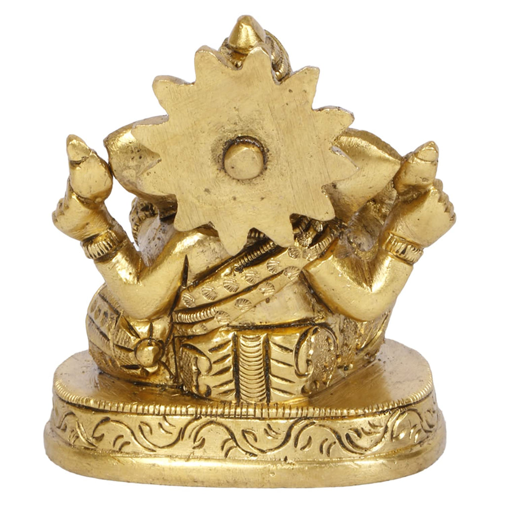 Svarup Brass Ganesh Bhagwan Idol Ganesha Statue Ganpati Murti for Home Entrance Decor Diwali Puja Gift Height 3 Inch.