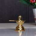 KridayKraft Baahubali Design Size (2.5) Metal Shiva Lingam Shiv Ling Idol Murti for Pooja Purpose (Gold)