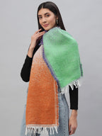 Ravaiyaa - Attitude is everything Reversible Wool Scarves Striped Pattern Women Neck Wraps Muffler Winter Wool Scarf 72 x14 Inch (Multicolor)
