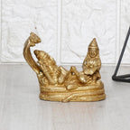 ARTVARKO Brass Lord Lakshmi Vishnu Statue Resting On Sheshnaag Murti Laxmi Maa Narayan Idol Religious Figurine for Puja Home Decor Gift 4 Inch.