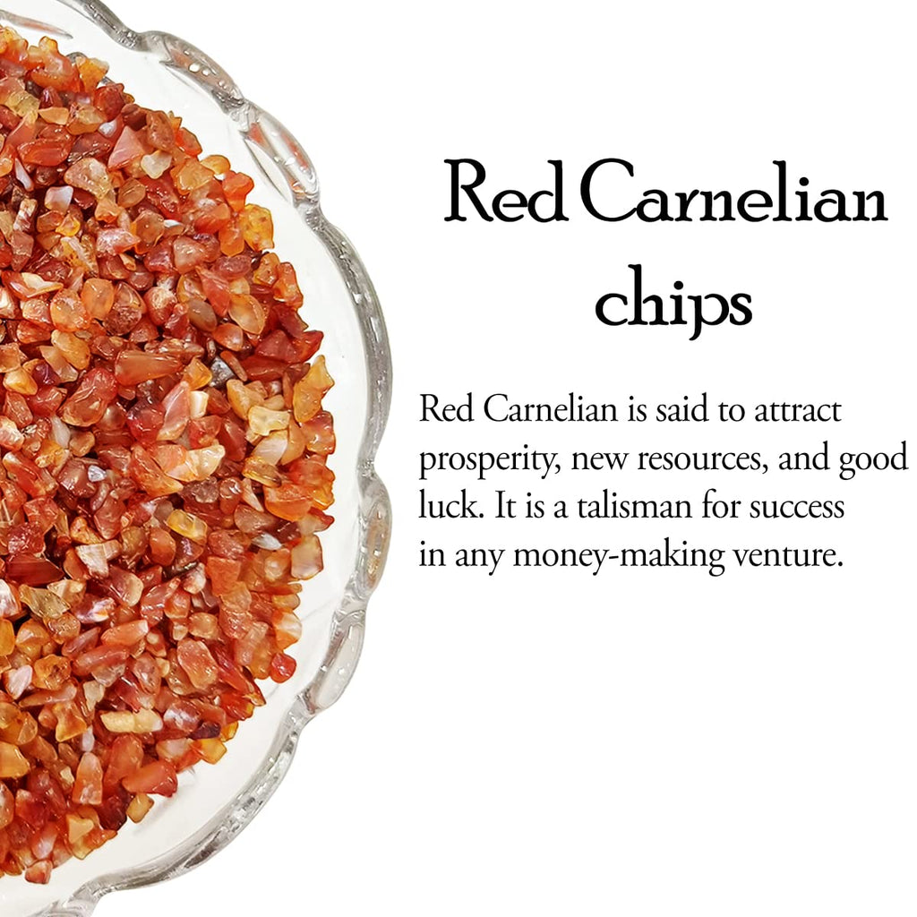 Shubhanjali Natural Red Carnelian Crystal Chips Stone 250 GM | Gemstone Chips for Jewellery Making, Crystal Tree, Resin Art, DIY Crafts, Meditation, Reiki, Feng Shui, Vastu & Home Décor