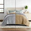 Hotel Collection 150 Gsm All Season Comforter Double Bed AC Blanket/Quilt/Rajai Soft & Breathable Microfiber Lightweight (90 X100 Inches) - Double Bed Comforter - Beige/Silver Grey Color Kafalo
