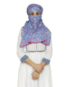 Switchon Export quality Cotton Innovative scarf with closer Hook and Loop Tape- Multi (Blue_Multi)
