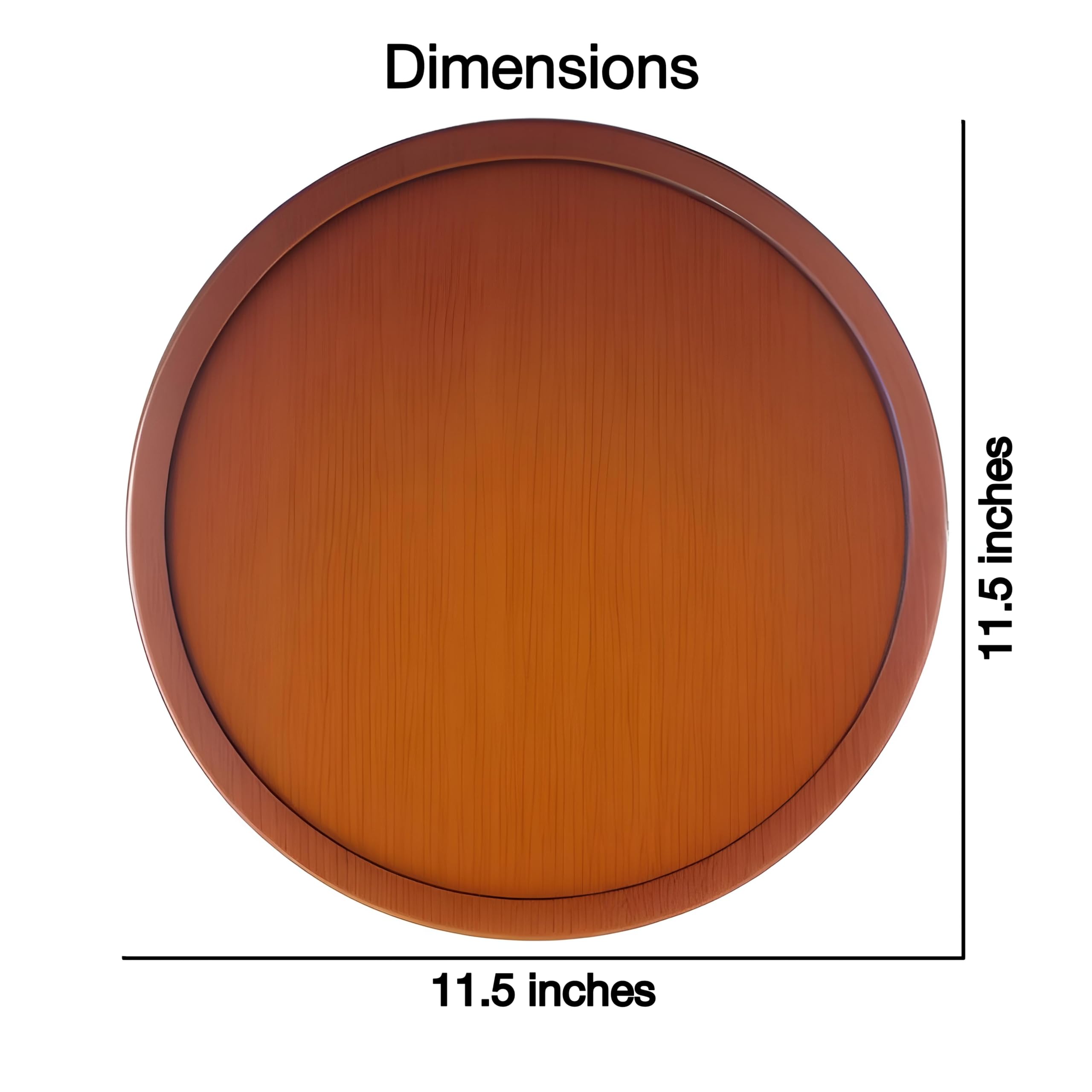 Dime Store Round Wood Tray for Coffee Table, Small Wooden Serving Tray, Decorative Trays for Home Decor (11.5 x 11.5 inches, Natural)