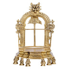 ARTVARKO Brass Kirtimukha Throne Pooja Singhasan Chowki Prabhavali for Idol Seat Prabhawal Peedam Idol God Stand Pooja for Idols 12 Inch