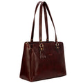 Richsign Leather Accessories Full-Grain Natural Leather Top-Handle Satchel Handbags & Shoulder Tote Bags For Women (Dimension- L-13 X H-10 X W- 5 Inch, Weight, 0.8kg / 800g (Coffee)