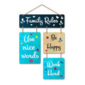 Artvibes Family Rules Use Nice Words Wooden Art Decoration item for Living Room | Wall Art For Hall | Family Quotes Wall Hanging | Wall Poster | Quotes Decor Item | Wall Art Print (WH_6504N)
