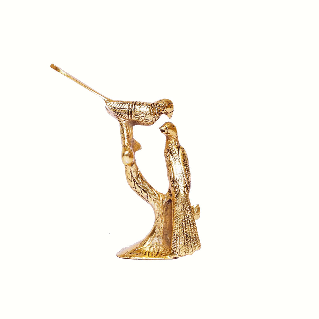 KridayKraft Love Birds Couple Kissing Sitting on Tree Branch Showpiece Figurines for Home Decor