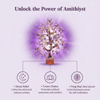 Gurram Natural Amethyst Crystal Tree of Life - 10-12 Handcrafted Gemstone Money Tree with Wooden Base - Spiritual Reiki Healing Decor, Positive Energy Gift for Housewarming, Birthdays & Office - Decorative Feng Shui Ornament (Amethyst Crystal Tree)