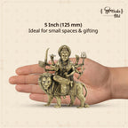 Shilpkala Brass Maa Durga Idol 5 Inch – Divine Durga MATA Murti for Pooja Mandir & Home Decor Accent, Brass Statue for Temple, Office & Room Decor, Festival & Gift (Coffee Antique)