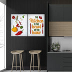 VIBECRAFTS 2 Pieces Kitchen Quotes Canvas Wall Painting Fitted With Wooden Frame For Home | Office | Living Room | Gifts(PTVC2Pcs1_17513)