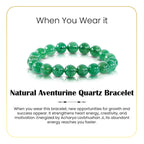 LIFE CHANGING ASTRO Natural Green Aventurine Quartz Bracelet for Men & Women, Healing Crystal Beaded Bracelet for Luck, Prosperity & Emotional Balance, Spiritual Energy Stone by Acharya Lavbhushan Ji