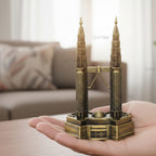 GIFTWA Malaysia Twin Tower Monument Showpiece Miniature, Souvenir, Model, Replica, Monuments, Decorative Showpiece for Home Office Gift Antique Finish