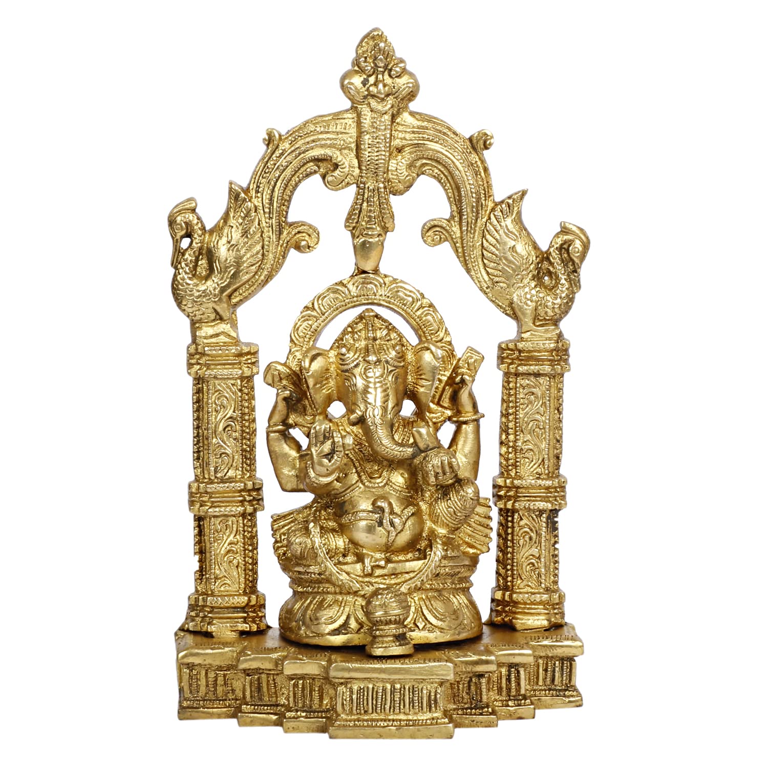 Svarup Brass Ganesh Bhagwan Idol Ganesha Statue Ganpati Puja Murti for Home Entrance Decor Diwali Gift Height 10 Inch.