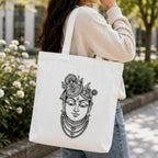 Adorvue Shrinath Ji DIY Art Tote Bag for Kids & Adults – Reusable Canvas Cotton Tote Bag for DIY Painting & Creative Activities, Stylish Eco-Friendly Bag for Shopping, Travel & College Pack of 2