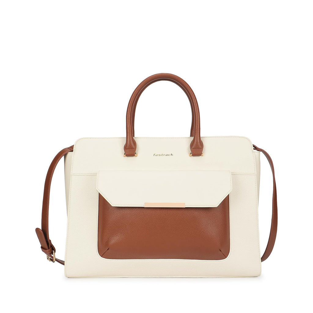 Fastrack PowerPlay laptop Tote | Women’s Faux-Leather laptop Tote Bag | 15'' Padded Laptop Section, Center Zip Compartment & External Quick-Access Pockets