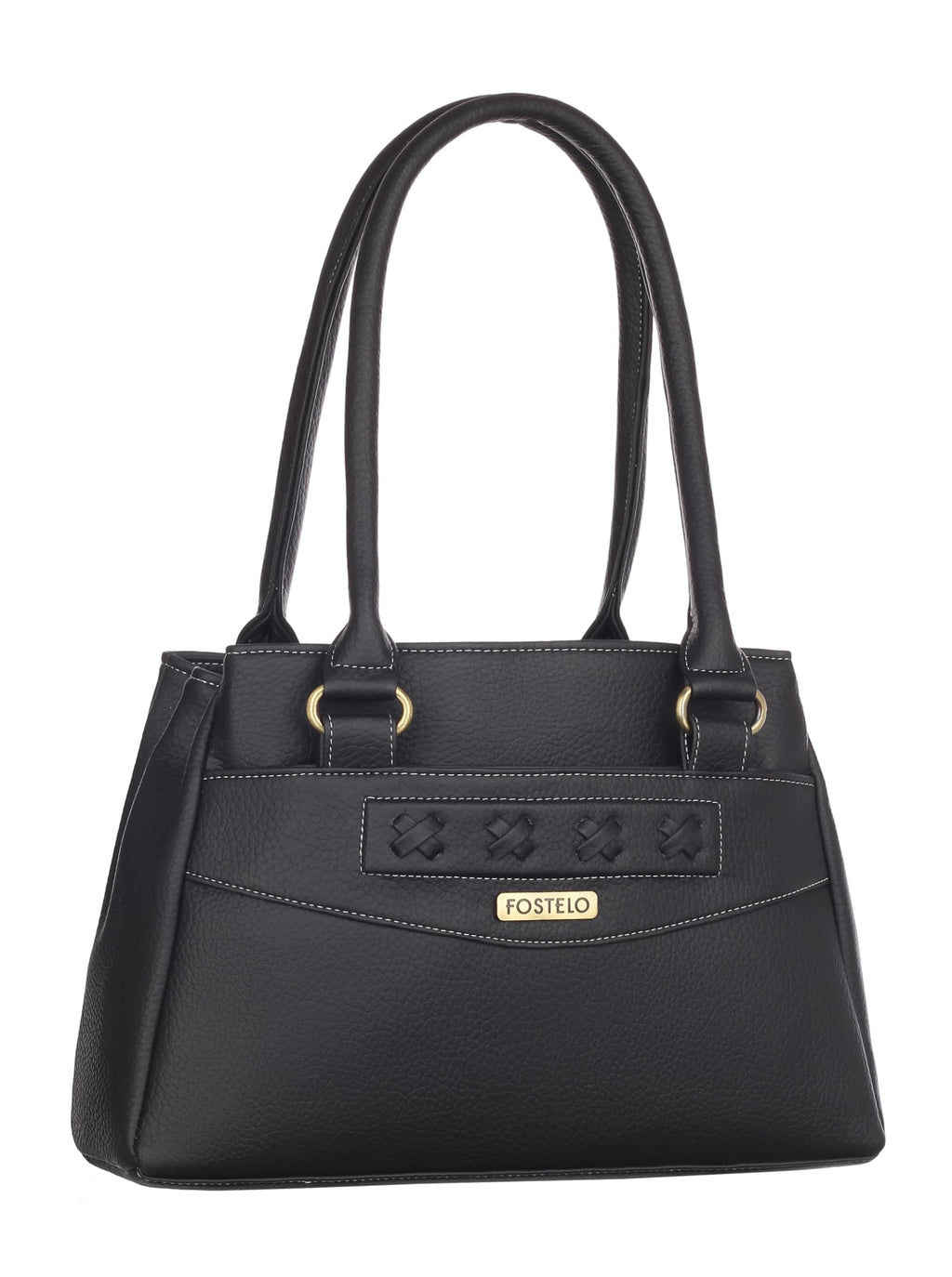 Fostelo Women's Maria Satchel Tote Handbag for Women | Ladies Purse | Stylish Shoulder Bag | Gift For Women | Black