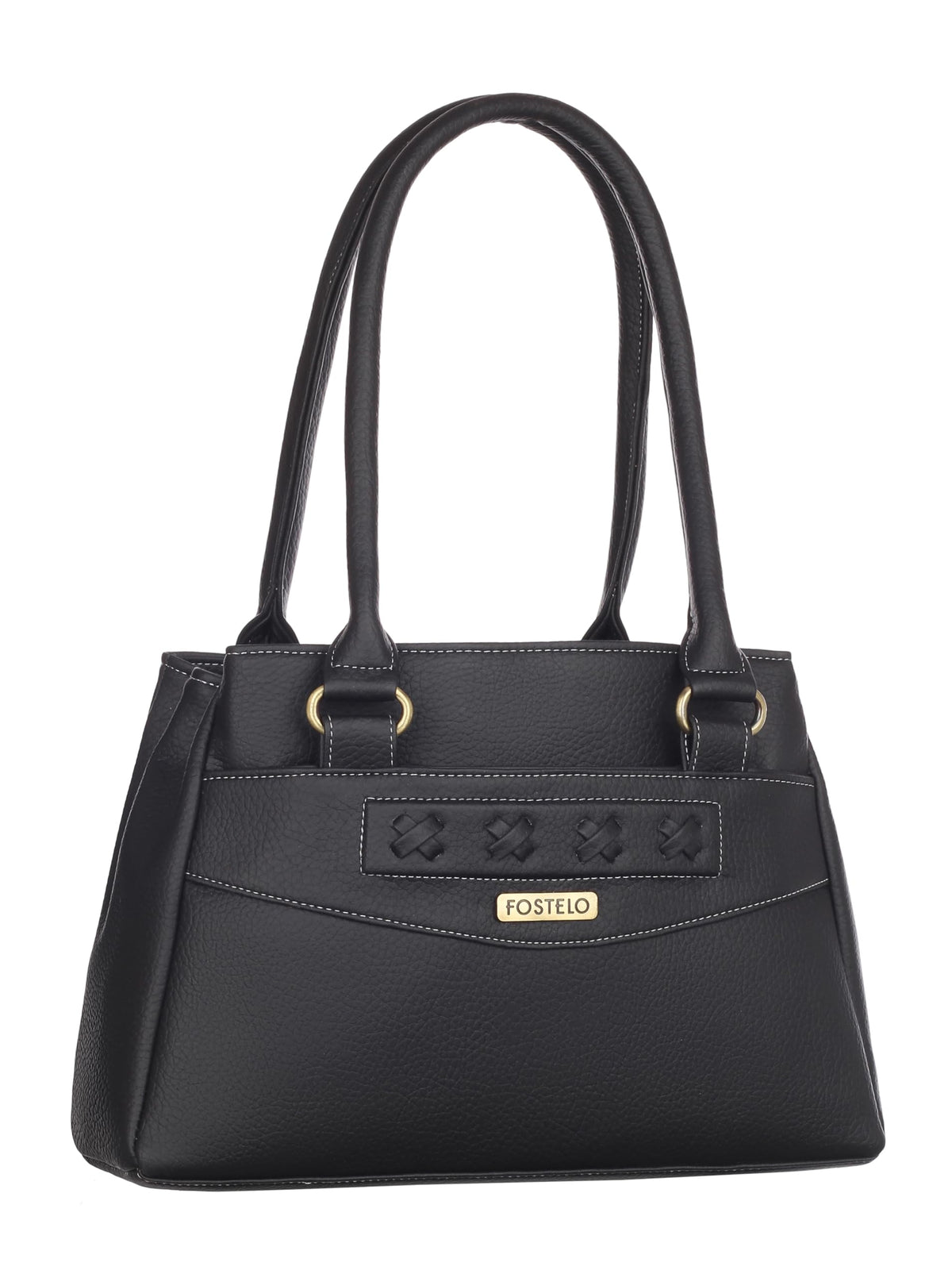 Fostelo Women's Maria Satchel Tote Handbag for Women | Ladies Purse | Stylish Shoulder Bag | Gift For Women | Black