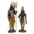 ARTVARKO Big Brass Shiva Parvati Standing Blessing Murti Home Décor House Warming Mandir Puja Temple Pooja Showpiece Marriage Gift 20.5 Inch