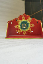 ATIVAN DECOR Singhasan for God Wall-Mounted Puja Stand Handcrafted Mandir for Home
