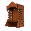 AR ART Wooden Polished Temple Solid Finish Design Temple for Home & Office Puja Mandir for Home Wall Mounted (L-8.5, W-7.5, H-12 Inch) (Light Brown)