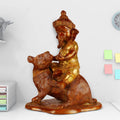 ARTVARKO Big Brass Ganesha Bhagwan Seated on Rat Idol Ganesha Mooshak Statue Ganpati Murti for Home Entrance Decor Luck Gift (Brown & Gold Finish14 Inches)