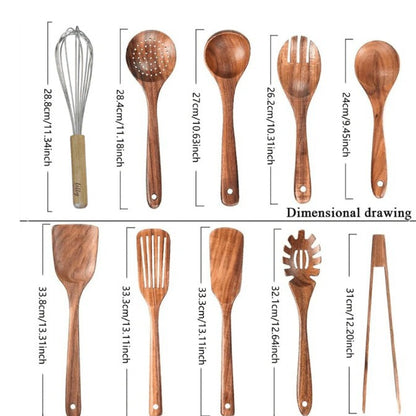 Teak Kitchenware Wooden Turner Long Handle Wooden Spatula Spatula