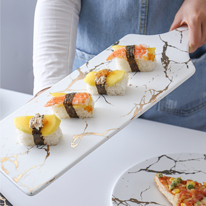 Marble Serving Platter White Nestasia