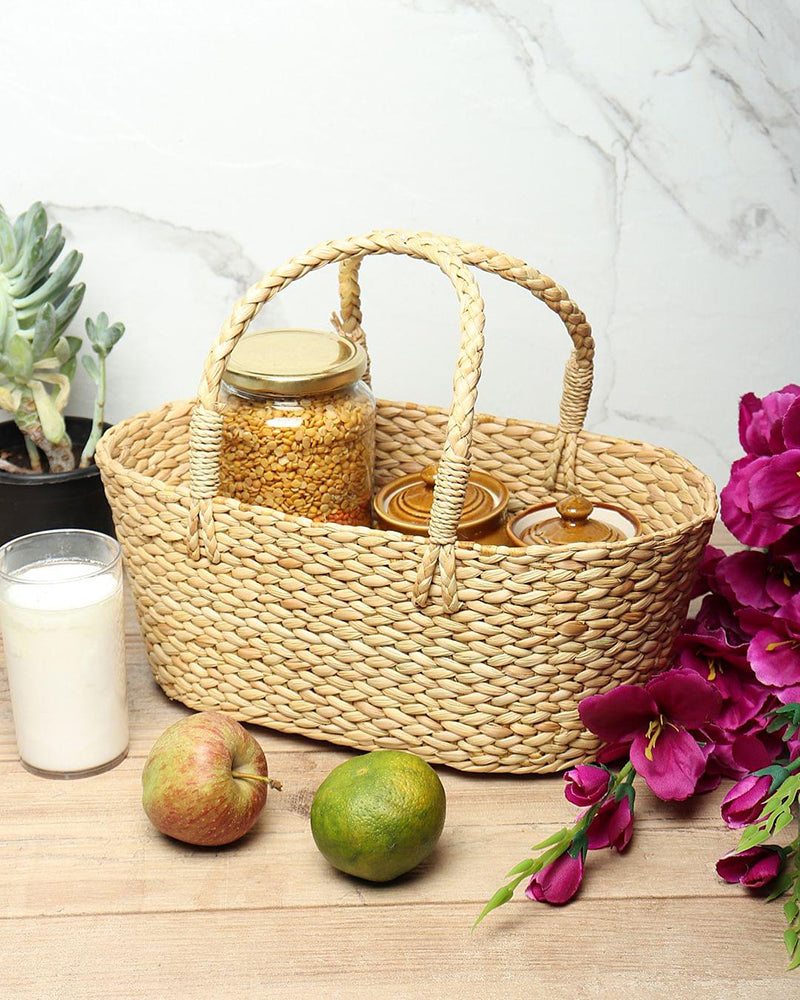 Handwoven Seagrass Gift Hamper Basket for Stylish Home Storage and Decorative Gifting