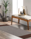 Natural Brown Handloom Cotton Bedside Runner For Bedroom And Living Area