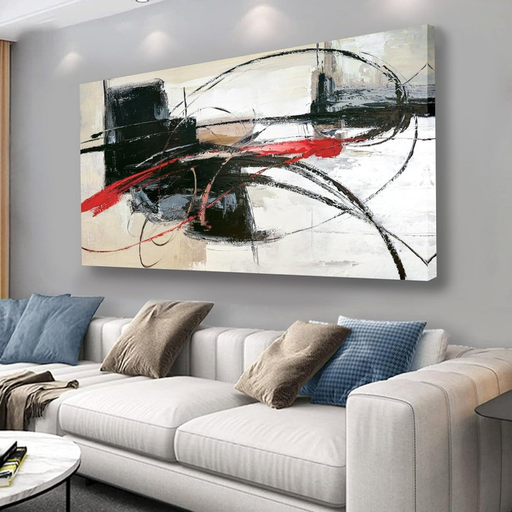 Handmade Oil Painting Canvas Wall Art Decoration Abstract Lines For Home Living Room Decor Rolled Frameless Unstretched Painting kafalo