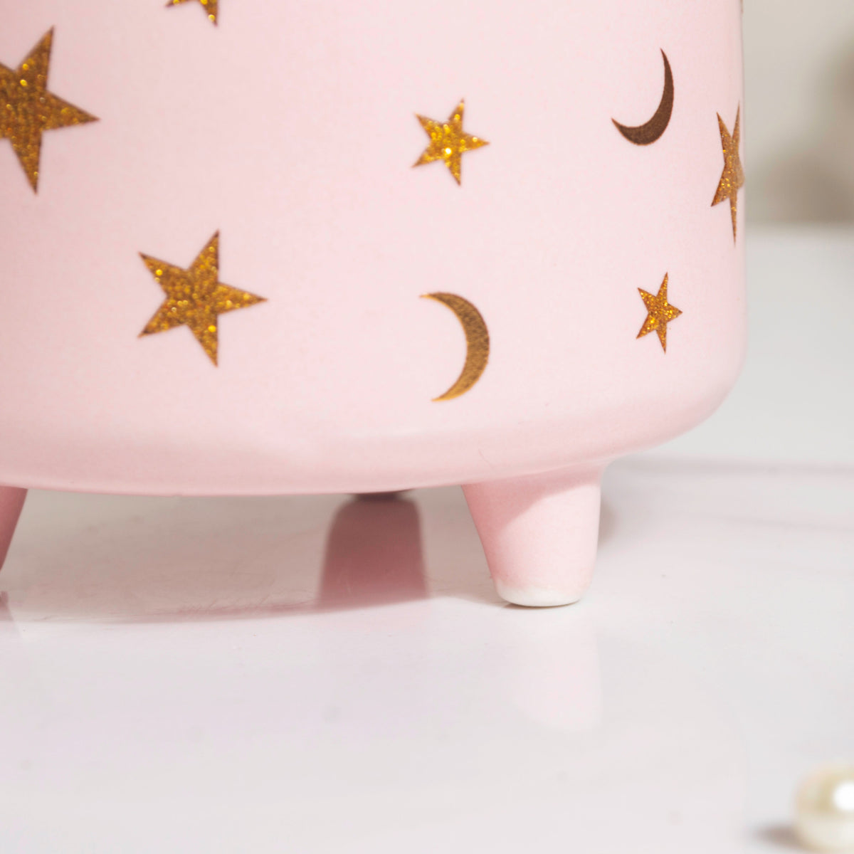 Stars and Moons Pink Ceramic Planter Small Nestasia