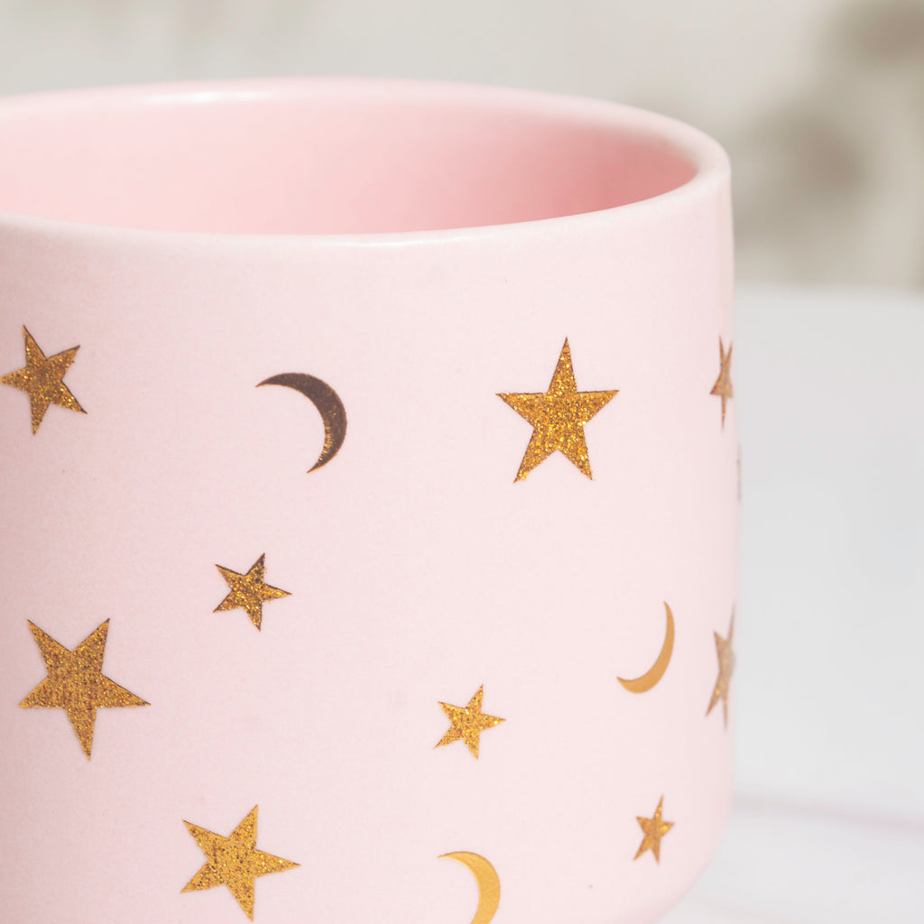 Stars and Moons Pink Ceramic Planter Small Nestasia