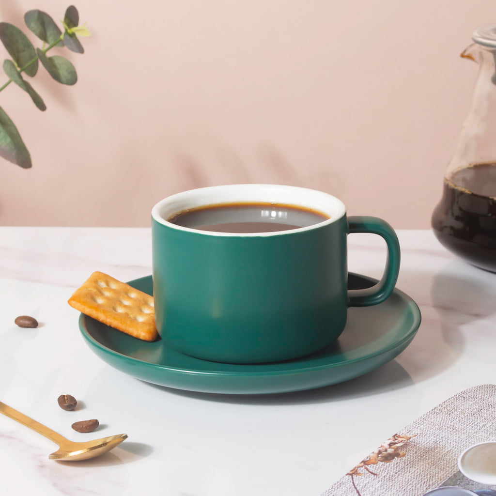 Tranquil Teal Teacup And Saucer