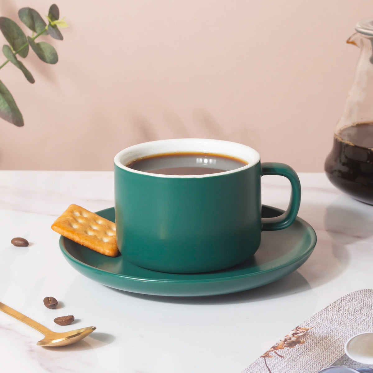 Tranquil Teal Teacup And Saucer