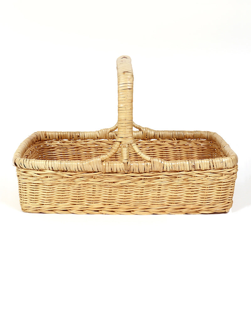 Rustic Rattan Picnic Basket, Fruit Basket for Family Meals & Travel