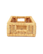Multipurpose Rattan Basket for Use as Tray, Storage Organizer, or Decorative Accent
