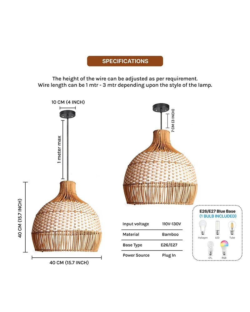 Rattan Hanging Lamps For Living Room and Home Decoration