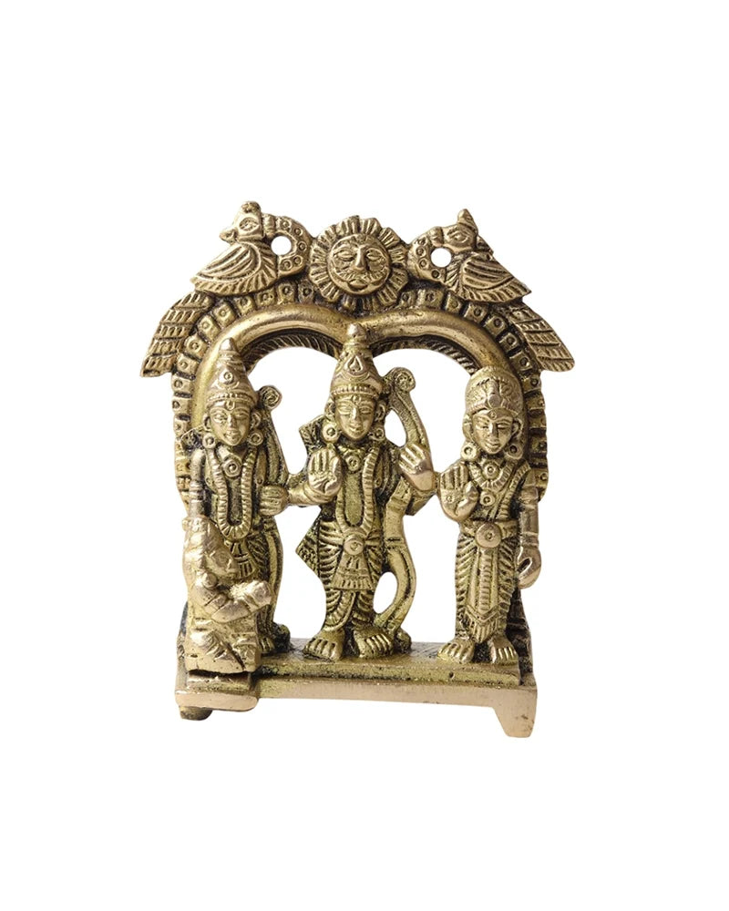 Brass Ram Darbar Idol for Mandir, Pooja Room, and Home Decoration