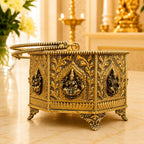 Brass Ashtalakshmi Basket With Handle And Leg (4 Inch) Vedansh Craft