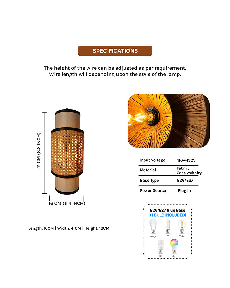Modern Rattan Wall Lamps For Living Room Decoration