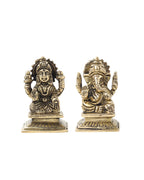 Pure Brass Laxmi Ganesh Idol for Pooja Room and Office
