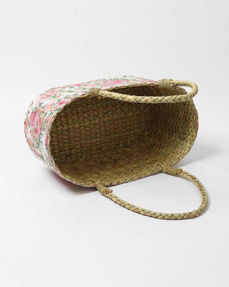 Seagrass Gift Hamper Basket for Stylish Home Storage and Decorative Organization