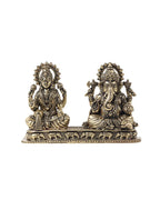 Traditional Brass Laxmi Ganesh Idol for Devotional Rituals and Home Decoration
