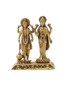 Traditional Lord Vishnu with Laxmi Ji Brass Idol for Pooja and Home Decor