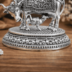 Brass Kamdhenu Cow With Calf Lightweight Idol (2 Inch) Vedansh Craft